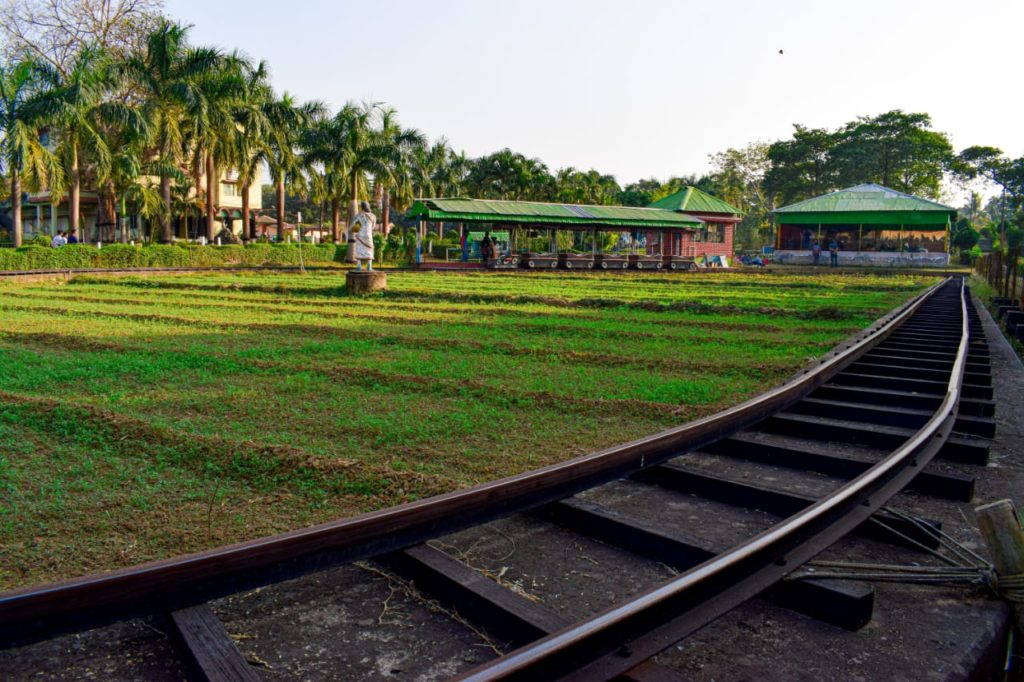 park with toy train