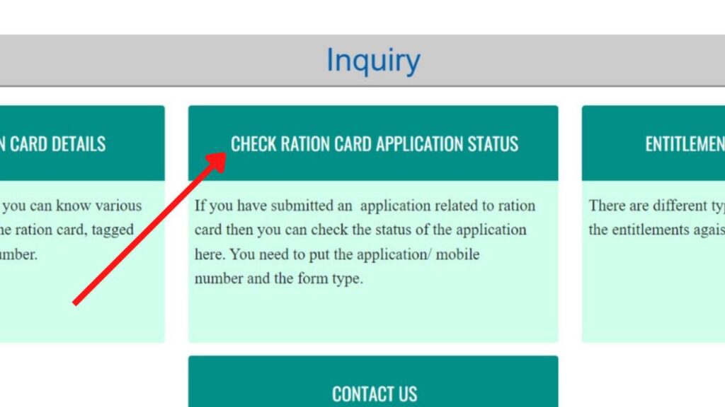 check ration card application status