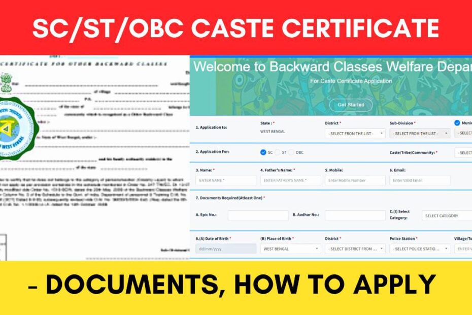caste certificate application online process West Bengal