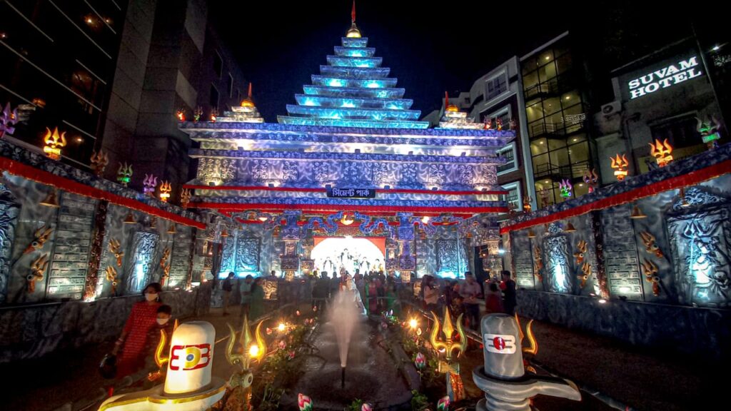 cement park puja pandal