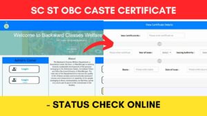 caste certificate status check