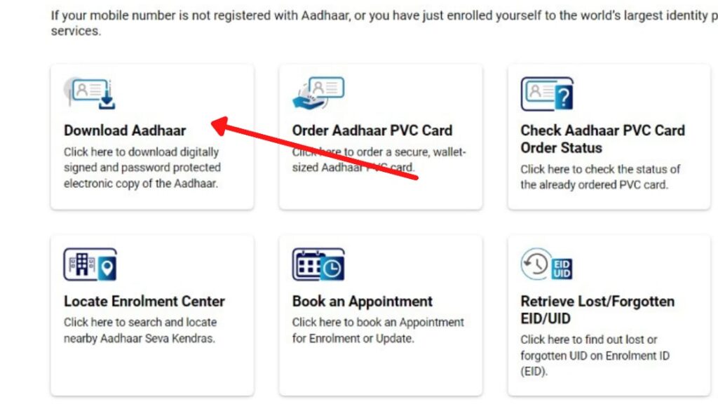 download aadhar option