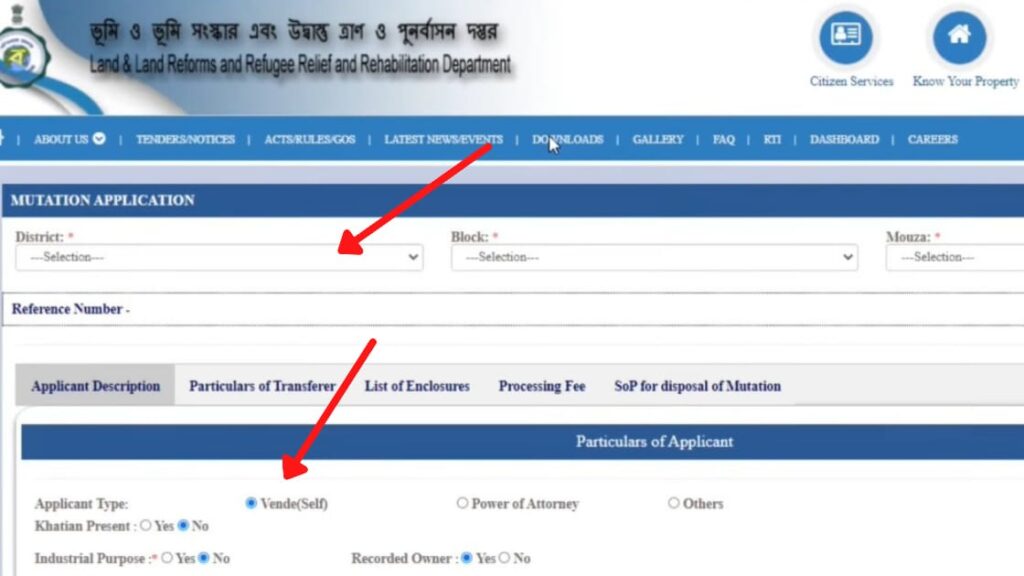 land mutation application form