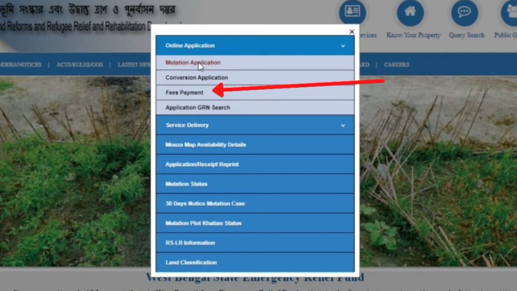 mutation fees payment option banglarbhumi