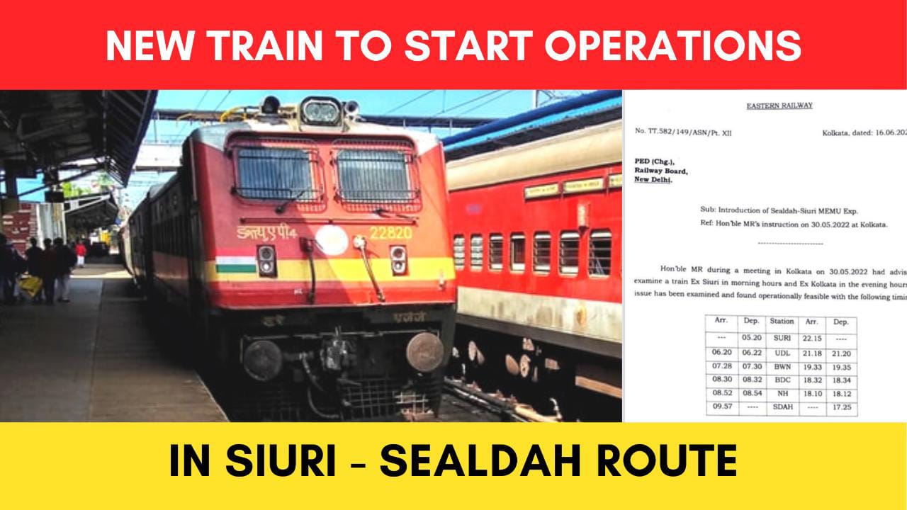SiuriSealdah New Train (via Andal) to start operations on Aug 1