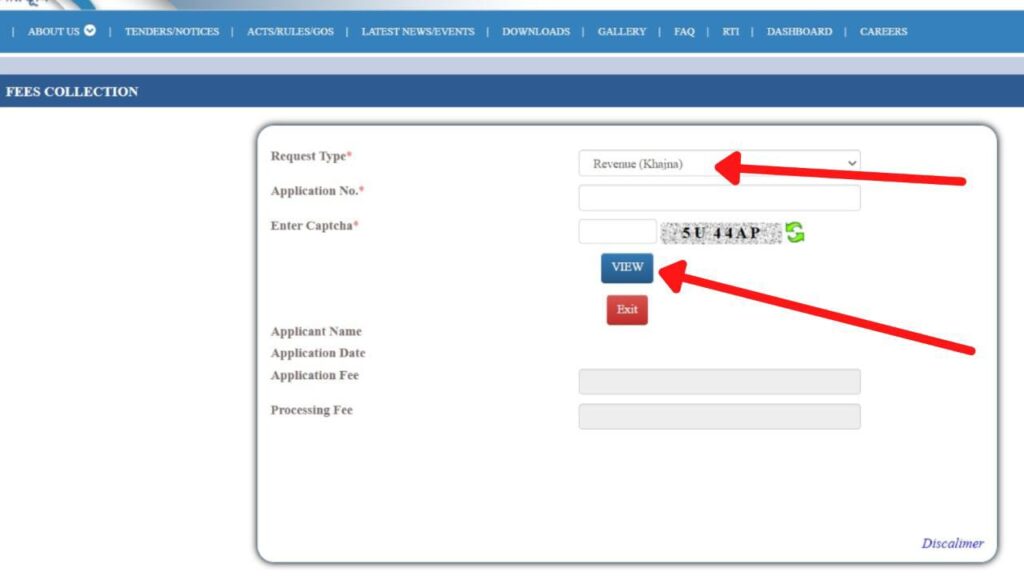 Fees Payment page of Banglarbhumi