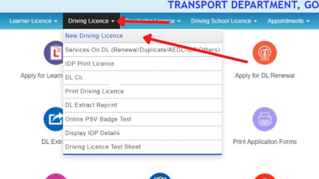 New driving licence option on Parivahan Sarathi