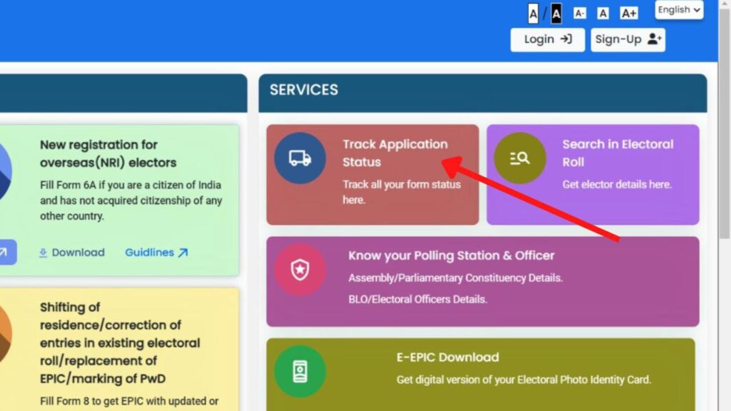 Voter Service Portal Track Application Status