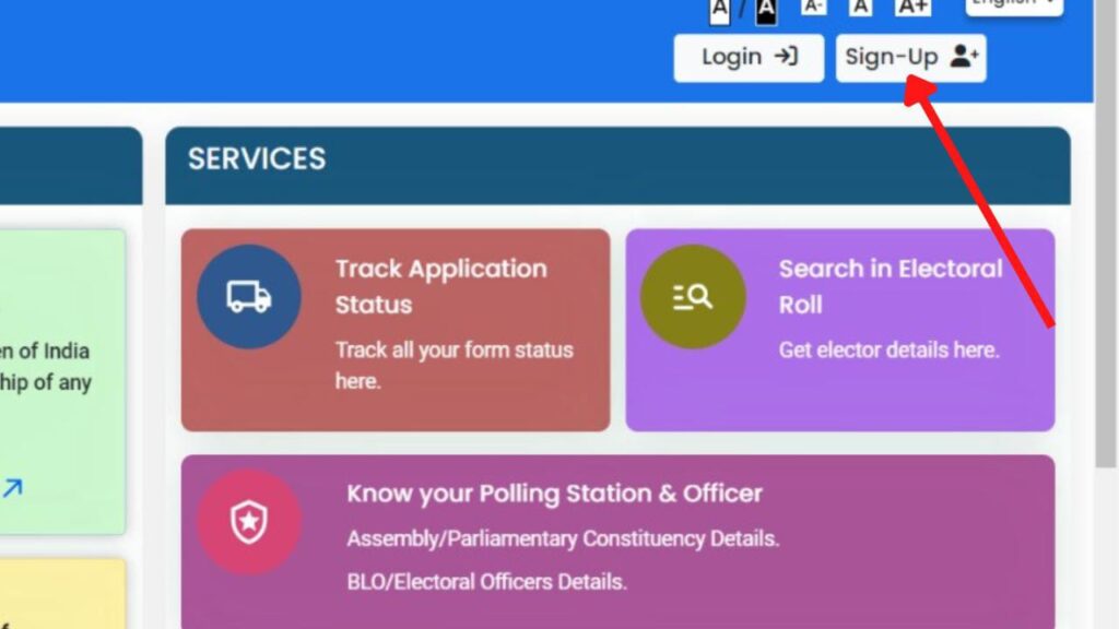 Voters Portal signup option