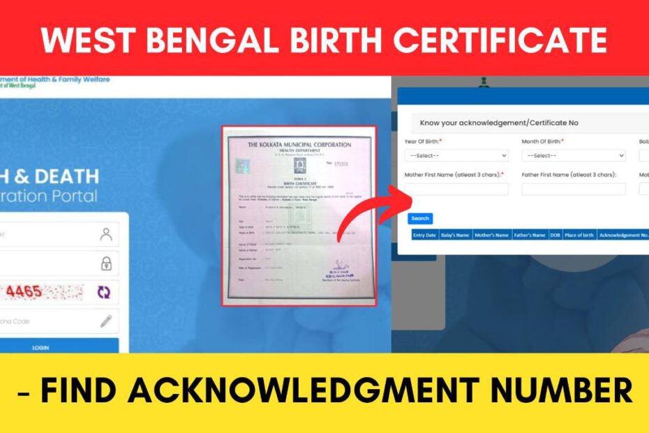 Birth Certificate Acknowledgment number