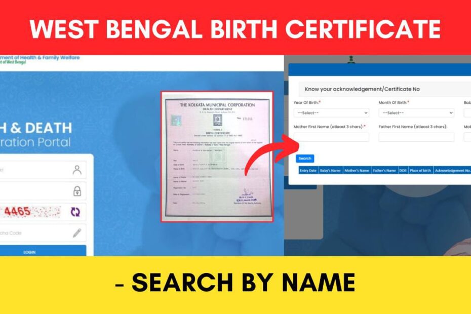 WB Birth Certificate search by name
