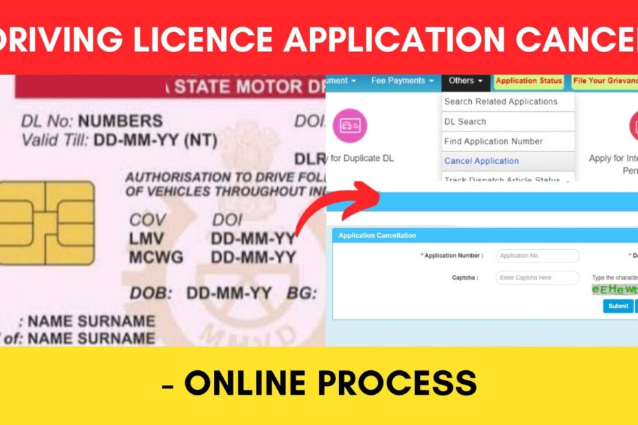 Driving Licence application cancel online process