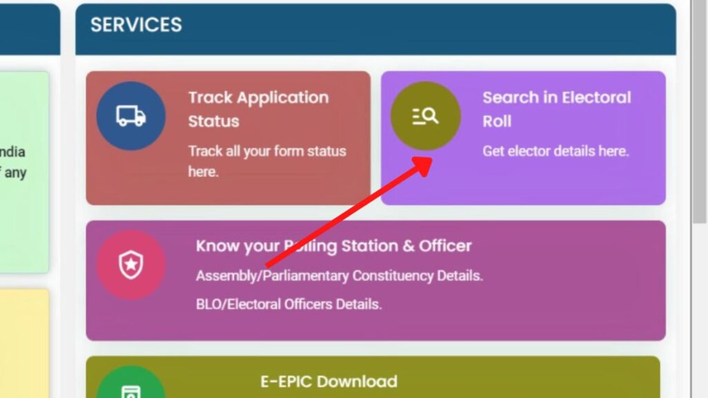 Search in Electoral Roll option on ECI portal