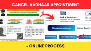 Cancel Aadhaar appointment online process